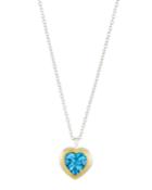 Romance Swiss Blue Topaz Heart Pendant Necklace