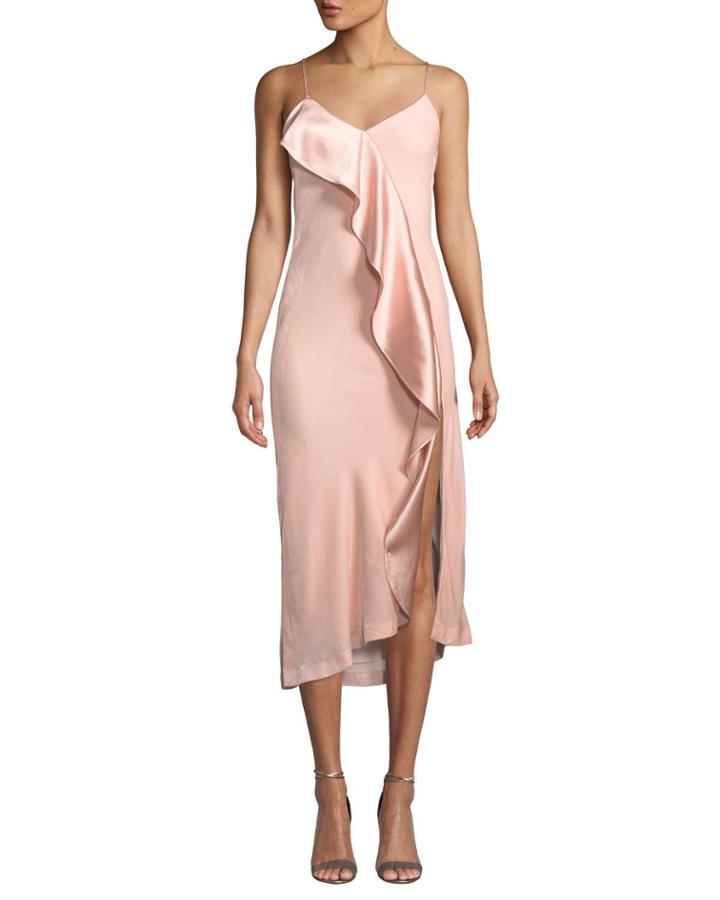 Natalia Velvet Ruffle Midi