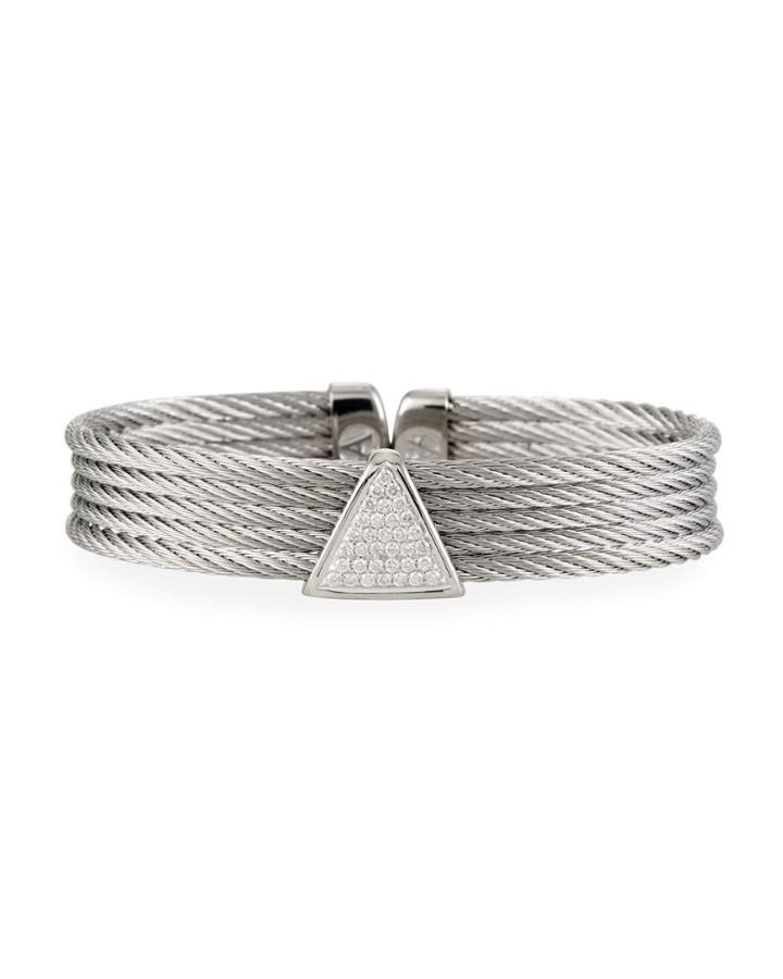 5-row Bangle W/ Diamond Triangle,