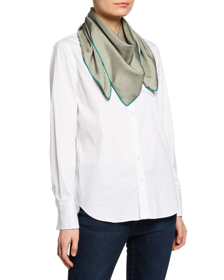 Estate Silk Scarf W/ Pinhole Details