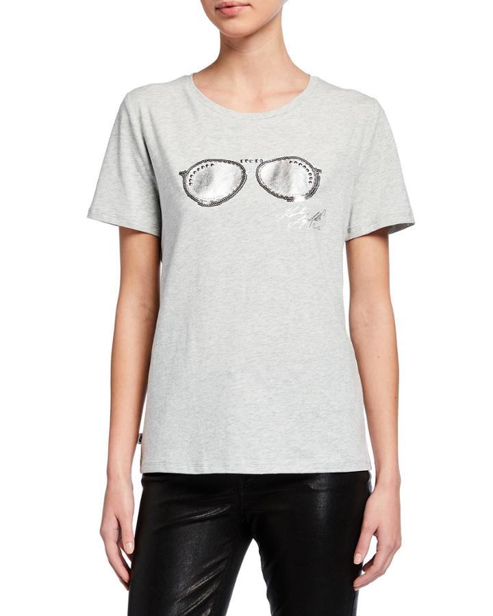 Sunglasses Graphic Embellished Tee