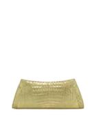 Metallic Crocodile Small Clutch Bag