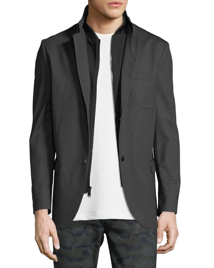 Men's Baseball Collar Blazer W/bib