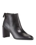 Lofty Leather Pointed-toe Booties