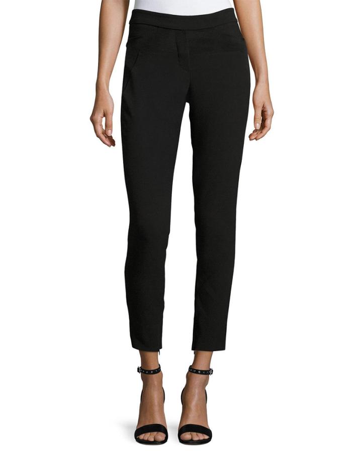 Slim-fit Ankle Pants W/ Paneled Waist Detail
