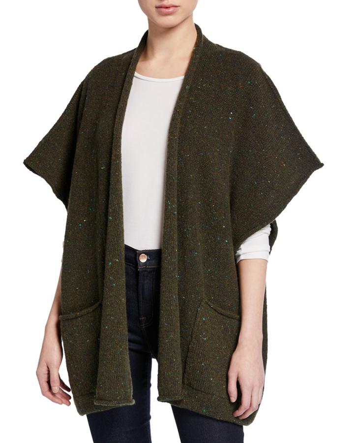 Wool Rolled Open Front Cape