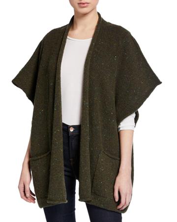 Wool Rolled Open Front Cape