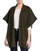 Wool Rolled Open Front Cape