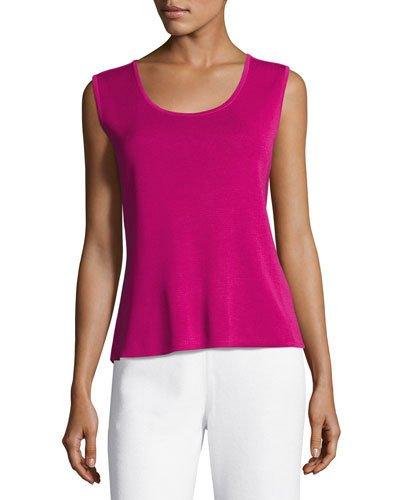 Scoop-neck Knit Tank, Pink