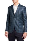Men's Modern Comfort Plaid Two-button Jacket