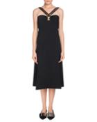 Sleeveless Halter A-line Crepe