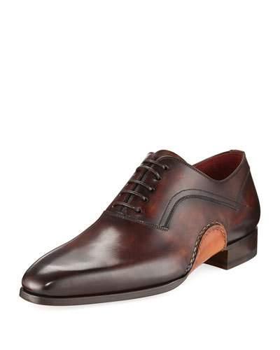 Deseado Leather Lace-up Oxford, Brown