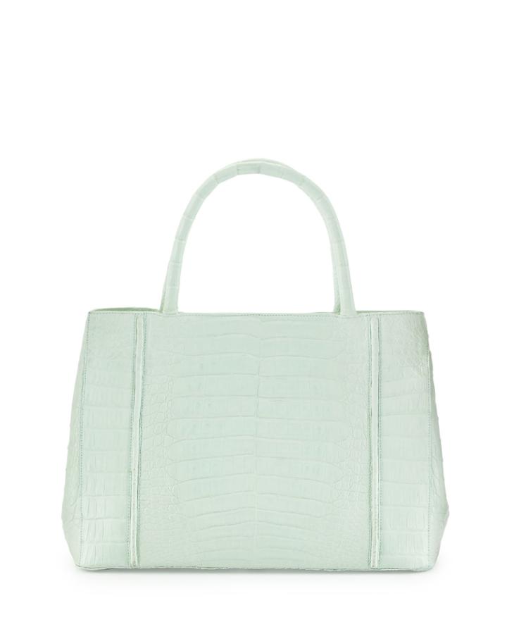 Nancy Gonzalez Small Sectional Crocodile Tote Bag, Light Blue, Women's,