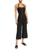 Diane Halter Linen-blend Jumpsuit