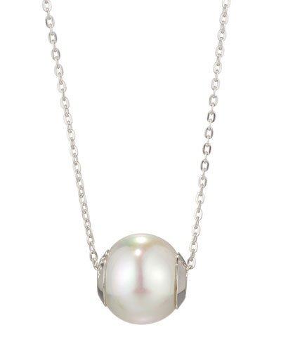 12mm White Pearl Pendant Necklace