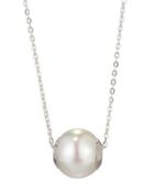12mm White Pearl Pendant Necklace