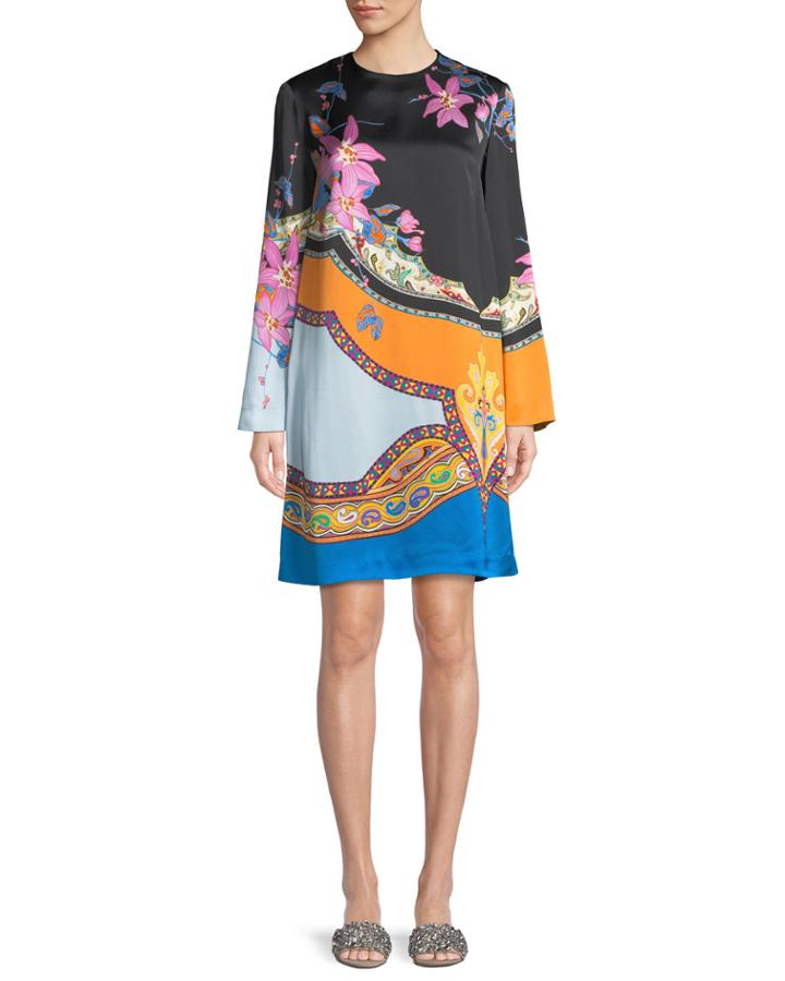 Scarf-print Long-sleeve