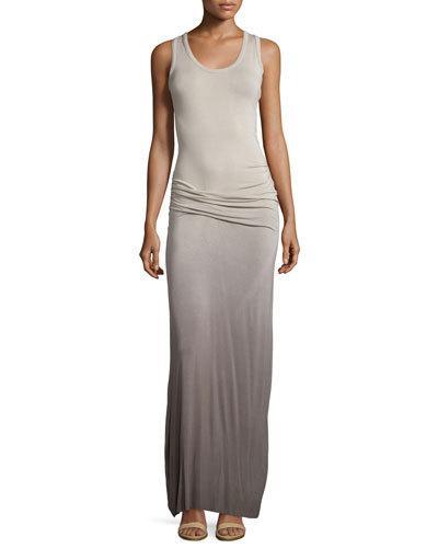 Hamptons Racerback Ombre Maxi Dress, Olive Ombre