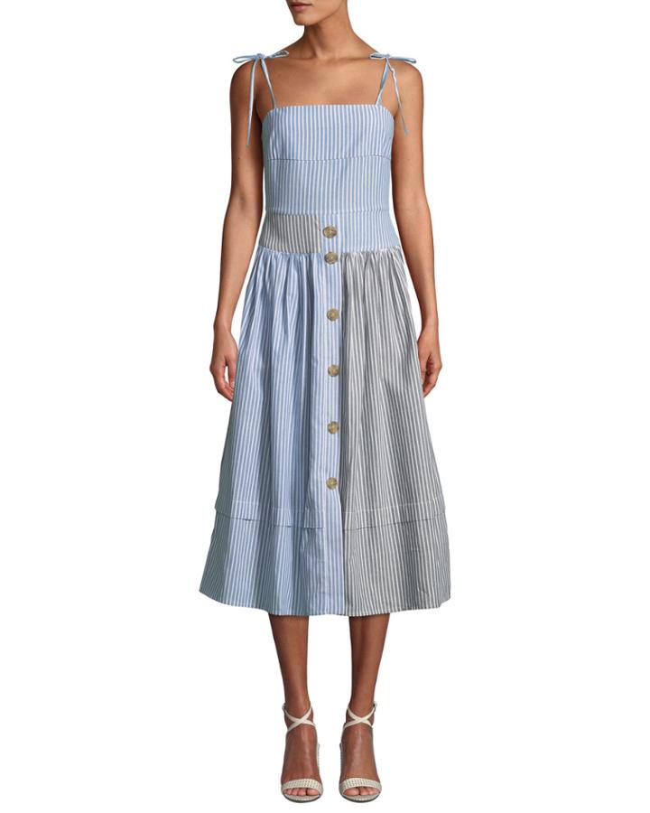 Issy Striped Button-front