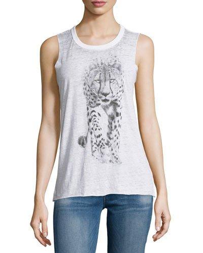 Snow Leopard Tank Top, White