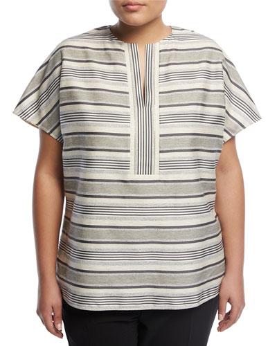 Lula Striped Cotton-blend Blouse, Multi,