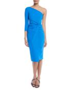 Tristin One-sleeve Knot-waist Cocktail Dress