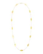 Long 24k Geometric Willow Flake Station Necklace,