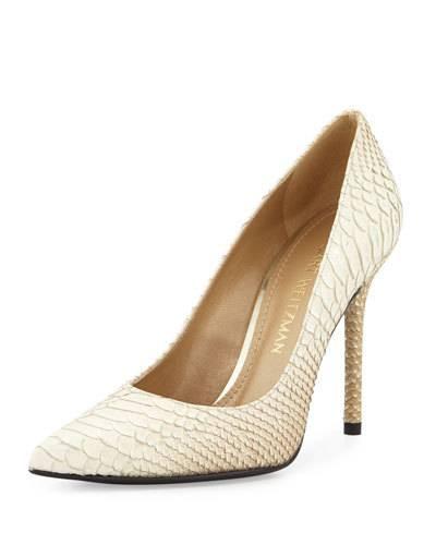 Nancy Python-embossed Pointed-toe Pump,
