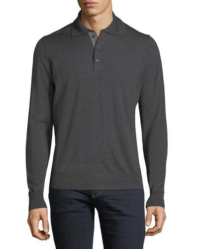 Wool-blend Three-button Polo