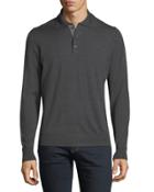 Wool-blend Three-button Polo