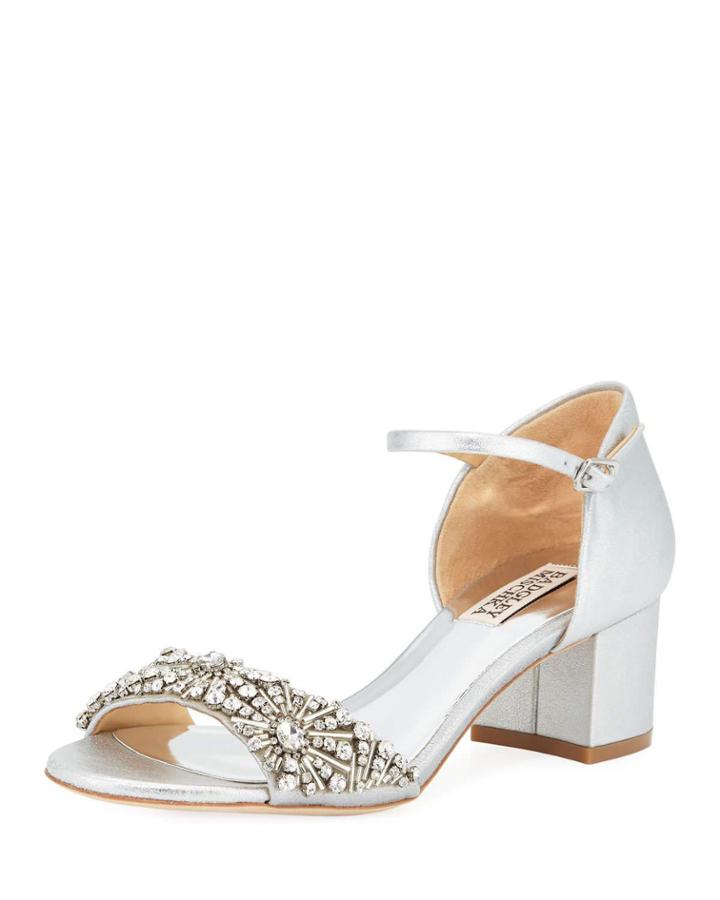 Mareva Embellished Metallic Leather
