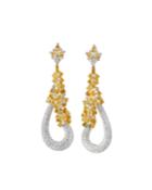 18k White Gold Yellow & White Diamond Drop Earrings