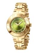 34mm Rebecca Luce Watch W/ F-link Bracelet, Gold/green