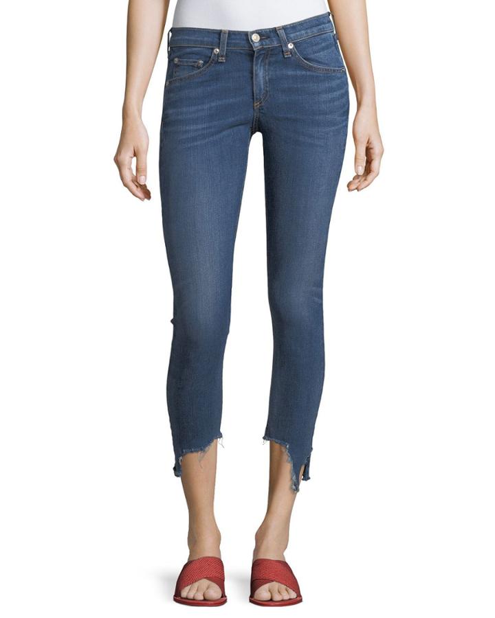 High-rise 10 Capri Jeans W/ Destroyed Hem