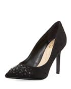 Haines Embellished-toe Faux-suede Pumps