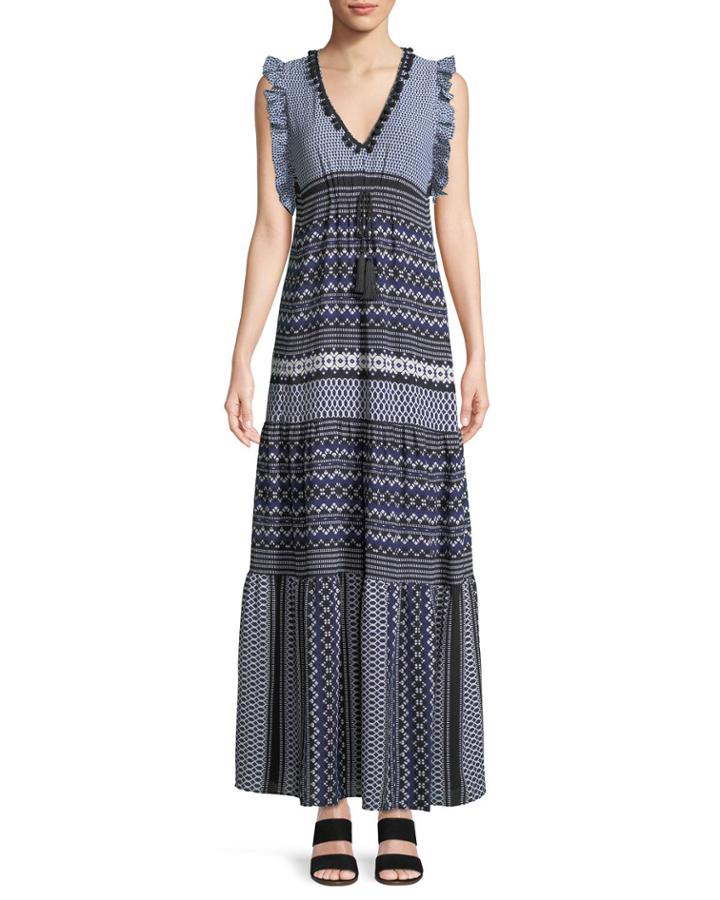 Geometric-print Ruffle