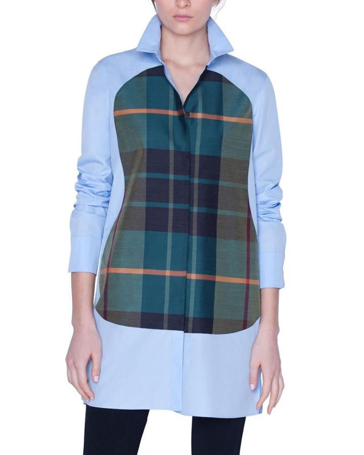 Plaid-panel Button-front