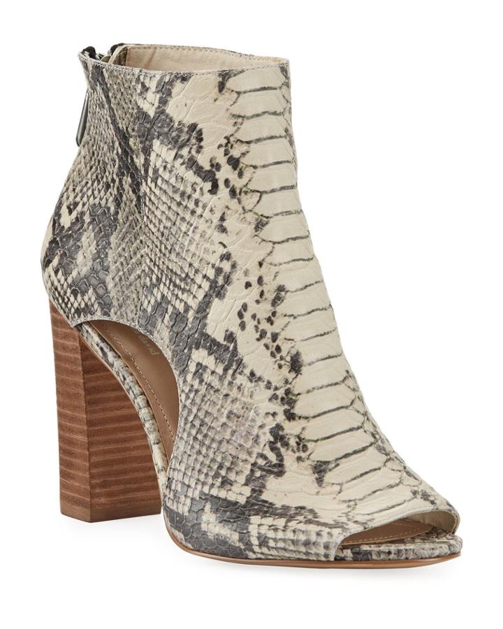 Fable Snake-print Peep-toe Booties