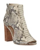 Fable Snake-print Peep-toe Booties