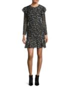 Parc Jewel-neck Ruched Floral-print