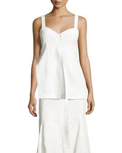 Hook-front Camisole Top, White