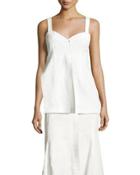 Hook-front Camisole Top, White