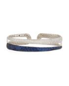 18k White Gold Scalare Two-tone Pave Bangle