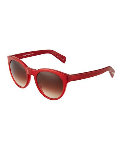 Alivia Round Plastic Sunglasses, Red