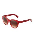 Alivia Round Plastic Sunglasses, Red