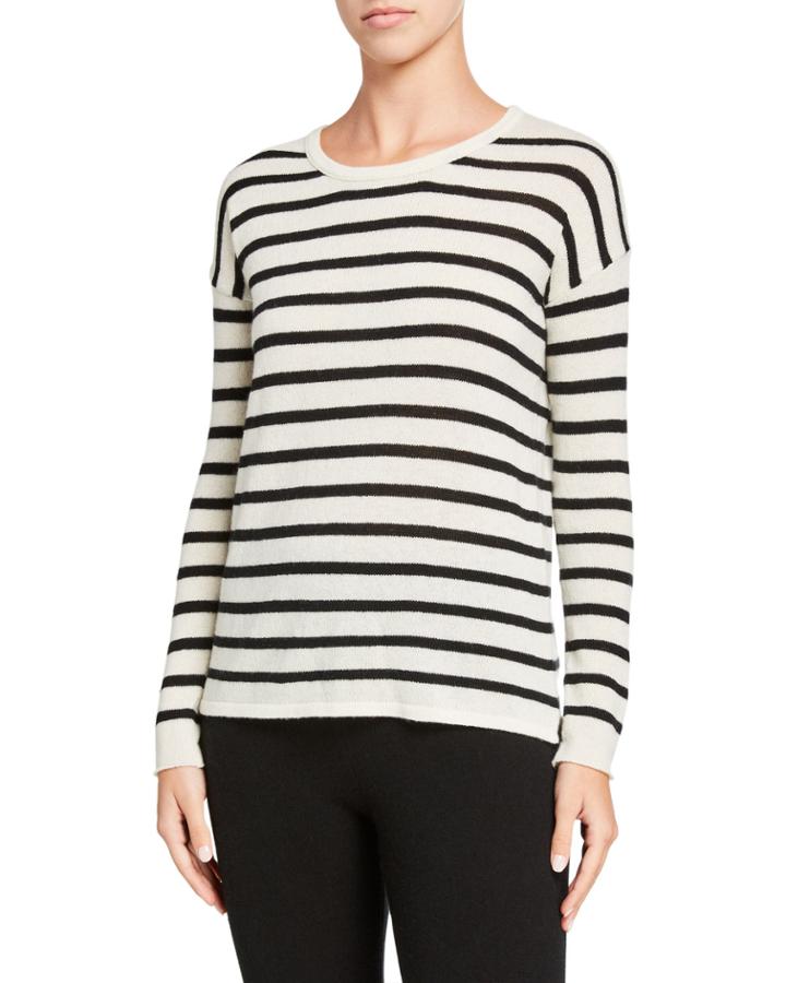 Striped Long-sleeve Cashmere