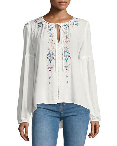Embroidered Peasant Blouse