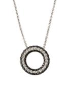 18k Black & White Diamond Pendant Necklace