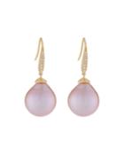 18k Kasumiga Pearl & Pave Diamond Drop Earrings