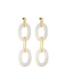 Lucite Double-link Earrings, White